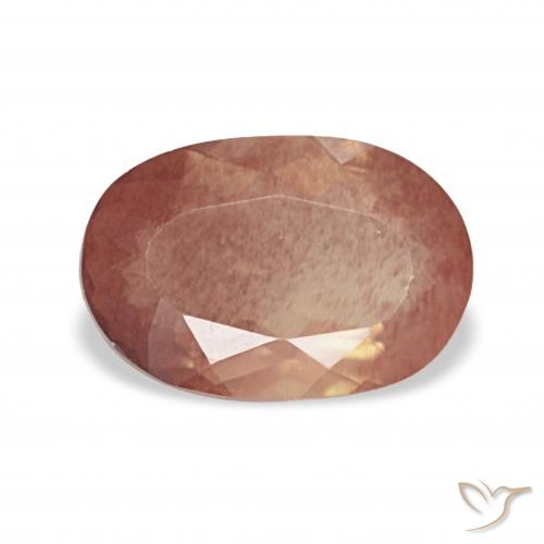 1.99ct オレンジレッド アンデシン・ラブラドライト, 楕円形, 透明