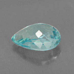 1.21カラットの天然ライトブルーアパタイト（8×6 mm・洋梨の形）
