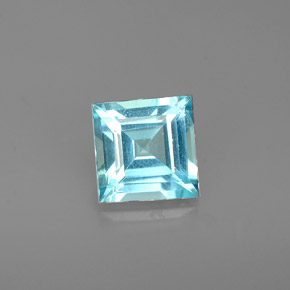 0.79カラットの天然ライトブルーアパタイト（5.6×5.4 mm・四角）