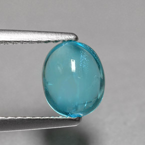 1.36カラットの天然ライトブルーアパタイト（7.3×6 mm・オーバルカット）