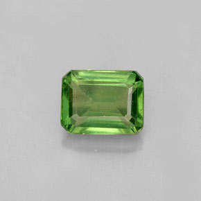 1.58カラットの天然グリーンアパタイト（7.5×5.8 mm・エメラルドカット）