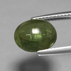 4.46カラットの天然グリーンアパタイト（10.5×8.8 mm・オーバルカット）