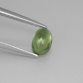 0.63カラットの天然グリーンアパタイト（5.9×4.1 mm・オーバルカット）
