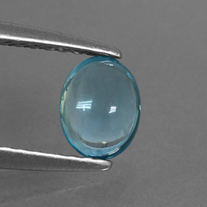 0.58カラットの天然ライトブルーアパタイト（5.9×4.6 mm・オーバルカット）