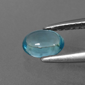 0.58カラットの天然ライトブルーアパタイト（5.9×4.6 mm・オーバルカット）
