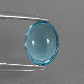 0.56カラットの天然ライトブルーアパタイト（6.2×4.8 mm・オーバルカット）