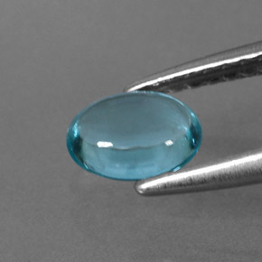 0.56カラットの天然ライトブルーアパタイト（6.2×4.8 mm・オーバルカット）