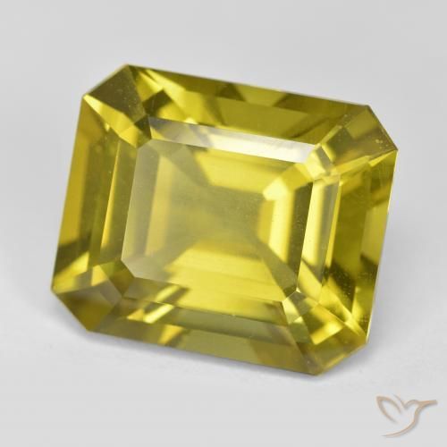13.92ct 天然 ライトイエロー アパタイト, エメラルドカット, VS
