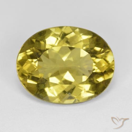 7.06ct 天然 茶色がかった黄色 アパタイト, 楕円形, VS