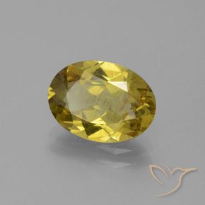 2.76カラットの天然秋の黄色アパタイト（11.1×8.1 mm・オーバルカット）