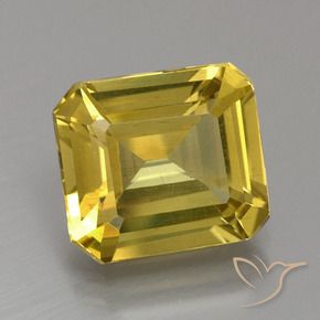 4.42カラットの天然ゴールドアパタイト、八角形 / エメラルドカット、VS