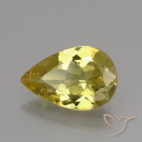 2.97カラットの天然深い黄色アパタイト、洋梨の形、VS-SI