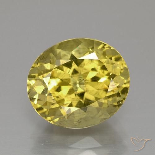 3.98ct 天然 ミディアムイエロー アパタイト, 楕円形, VS