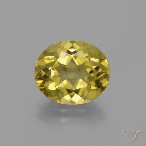 4.83ct 天然 ミディアムイエロー アパタイト, 楕円形, VS