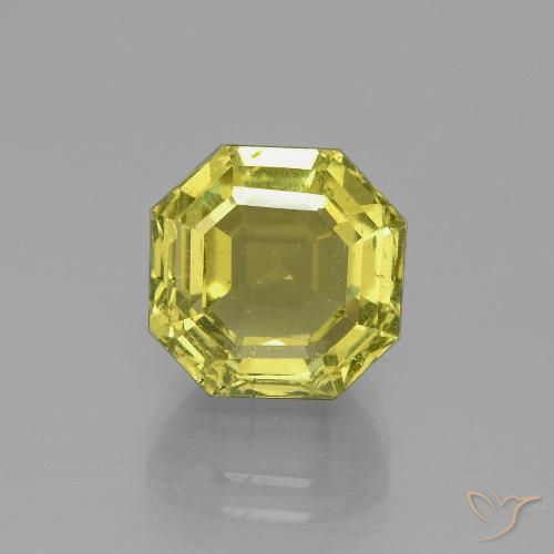 7.51ct 天然 緑ががかったイエロー アパタイト, エメラルドカット, VS