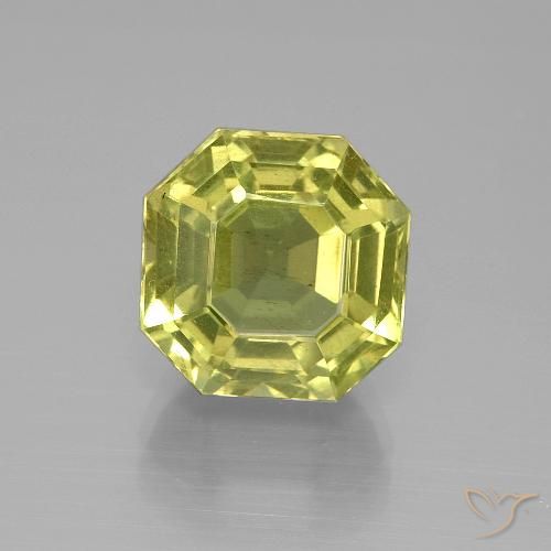 7.91ct 天然 ライトイエロー アパタイト, エメラルドカット, VS