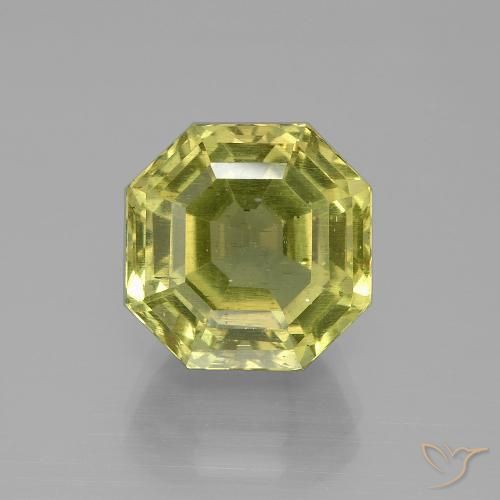 8.30ct 天然 緑ががかったイエロー アパタイト, エメラルドカット, VS