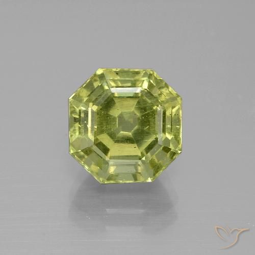 4.70ct 天然 ミディアムイエロー アパタイト, エメラルドカット, VS-SI