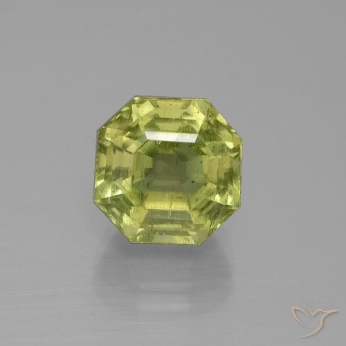 5.75ct 天然 ミディアムイエロー アパタイト, エメラルドカット, VS-SI