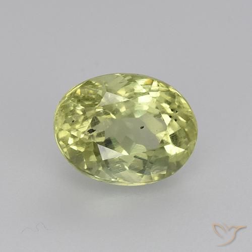 1.73ct 天然 黄みがかったグリーン アパタイト, 楕円形, VS-SI
