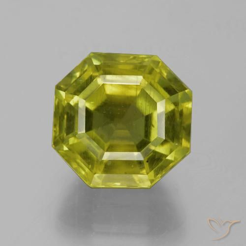 15.17ct 天然 ウォームアーシーグリーン アパタイト, エメラルドカット, VS-SI