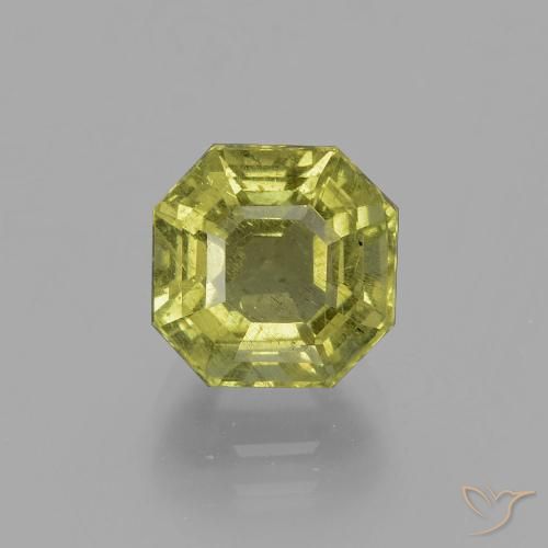 3.64ct 天然 ウォームアーシーグリーン アパタイト, エメラルドカット, VS-SI
