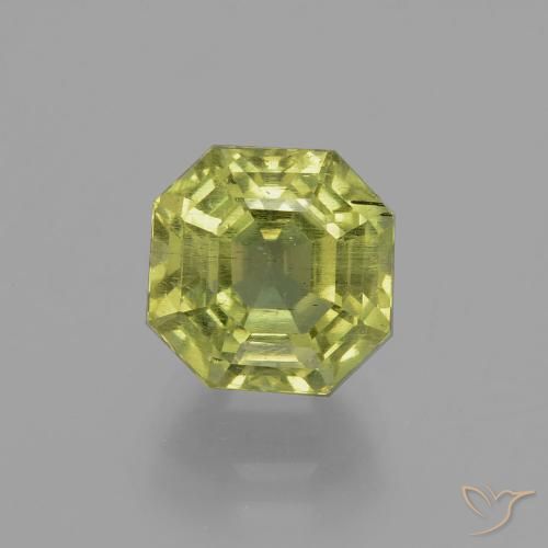 3.83ct 天然 黄みがかったグリーン アパタイト, エメラルドカット, VS