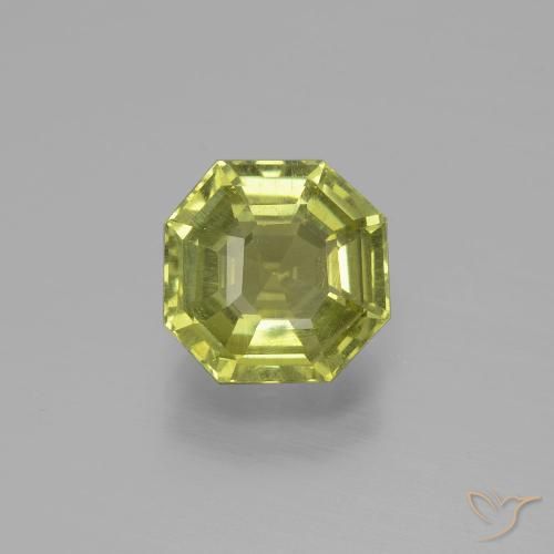 2.64ct 天然 ウォームフォレストグリーン アパタイト, エメラルドカット, VS