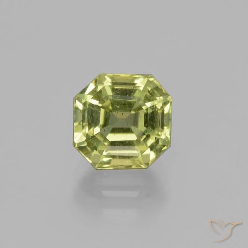2.37ct 天然 黄みがかったグリーン アパタイト, エメラルドカット, VS