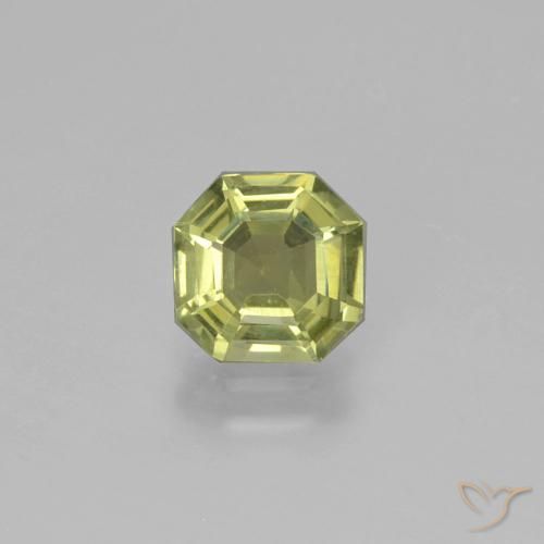 1.26ct 天然 ウォームアーシーグリーン アパタイト, エメラルドカット, VS