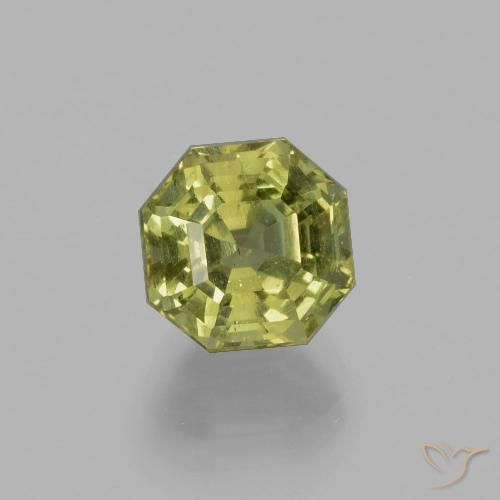 3.76ct 天然 ウォームアーシーグリーン アパタイト, エメラルドカット, VS