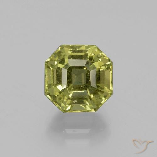 4.01ct 天然 黄みがかったグリーン アパタイト, エメラルドカット, VS-SI