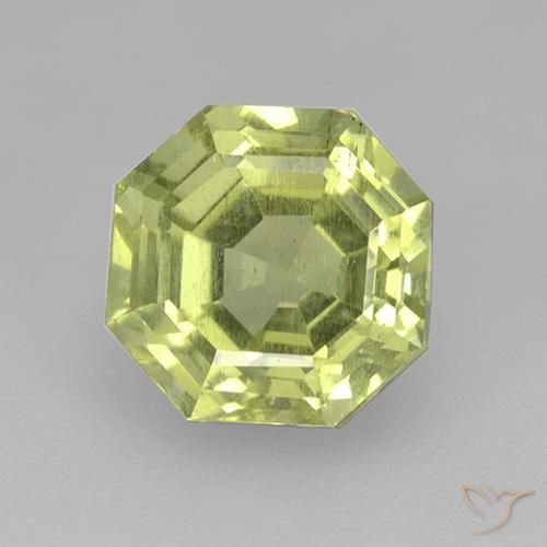 3.24ct 天然 ミディアムイエロー アパタイト, エメラルドカット, VS
