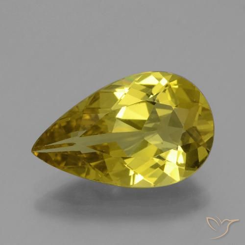 4.73ct 天然 ミディアムイエロー アパタイト, 洋梨の形, VS