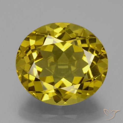 10.00ct 天然 深い黄色 アパタイト, 楕円形, VS