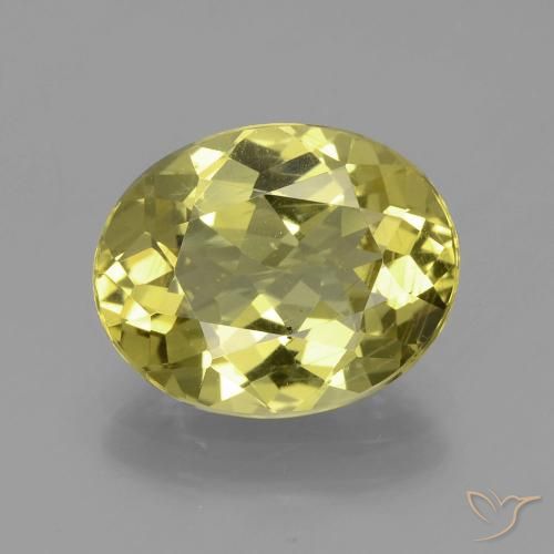 4.67ct 天然 パイナップルイエロー アパタイト, 楕円形, VS