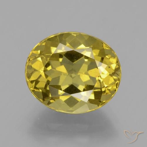 4.70ct 天然 ミディアムイエロー アパタイト, 楕円形, VS