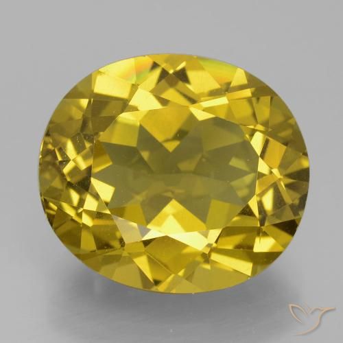 13.86ct 天然 茶色がかった黄色 アパタイト, 楕円形, VS
