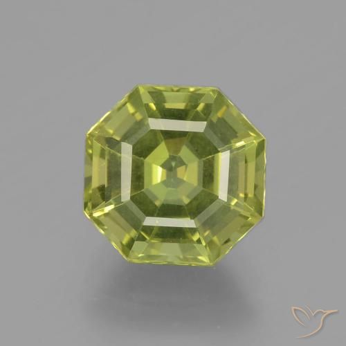 2.95ct 天然 薄いアーシーグリーン アパタイト, エメラルドカット, VS