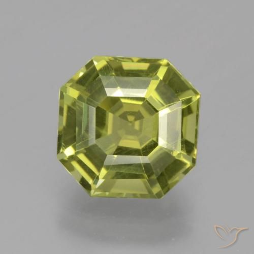 3.41ct 天然 黄みがかったグリーン アパタイト, エメラルドカット, VS