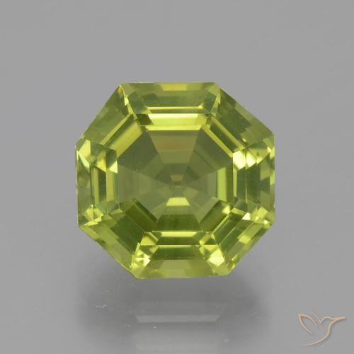 3.54ct 天然 黄みがかったグリーン アパタイト, エメラルドカット, VVS-VS