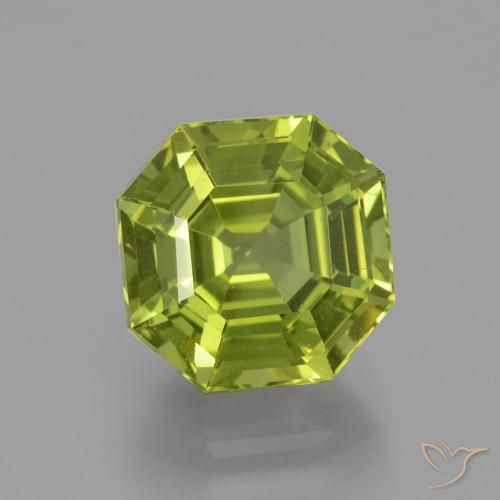 5.95ct 天然 オリーブグリーン アパタイト, エメラルドカット, VS