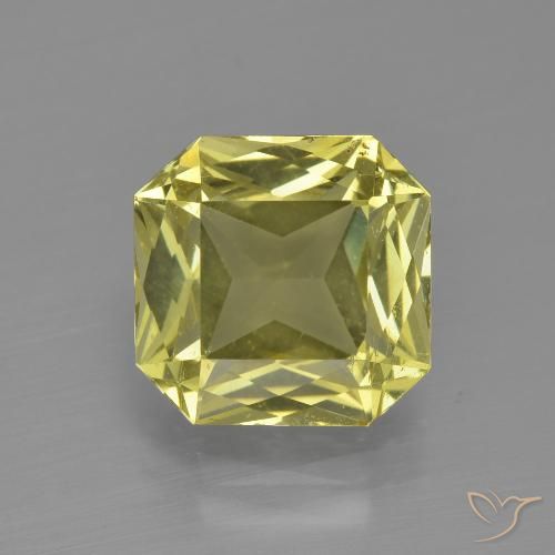 3.54ct 天然 ミディアムイエロー アパタイト, エメラルドカット, VS