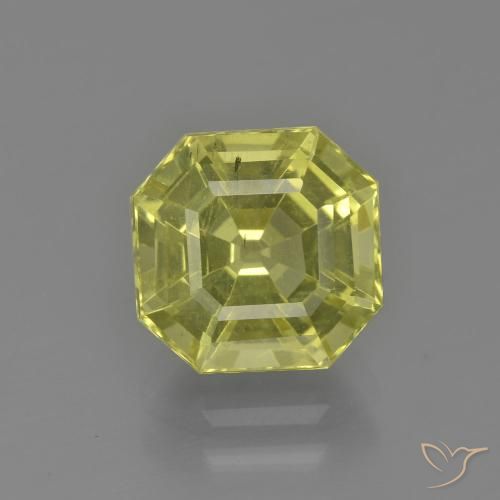 3.18ct 天然 ミディアムイエロー アパタイト, エメラルドカット, VS
