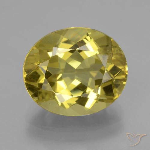 9.01ct 天然 茶色がかった黄色 アパタイト, 楕円形, VS