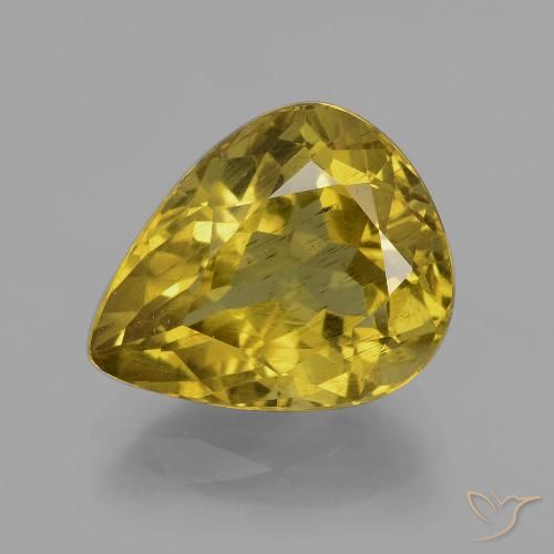 7.56ct 天然 秋の黄色 アパタイト, 洋梨の形, VS