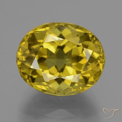 14.93ct 天然 ディジョンイエロー アパタイト, 楕円形, VS