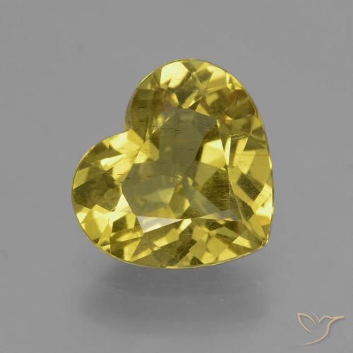 3.93ct 天然 ミディアムイエロー アパタイト, 心臓, VS