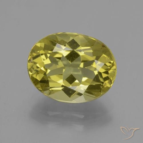 4.45ct 天然 ミディアムイエロー アパタイト, 楕円形, VVS-VS