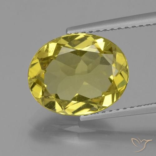 4.14ct 天然 深い黄色 アパタイト, 楕円形, VS